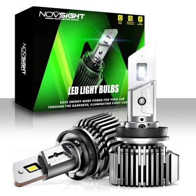 NightEye NOVSIGHT H11/H8/H9/H16 LED Headlight Bulbs, 100W 20000 LM 600% Extremely Brighter High Power H11 LED Headlight Bulbs, High/Low Beam/Fog Light Conversion Kit, 6500K Cool White, IP68 Waterproof, Pack of 2 - Biker.Store - www.biker.store
