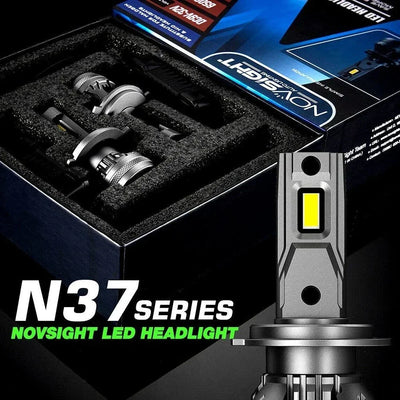 NightEye NOVSIGHT A500-N37 H4 LED Headlight Kit (Pack of 2) 60W 11000 Lumens 6500K White - Headlight Conversion Kit For Cars - Biker.Store - www.biker.store