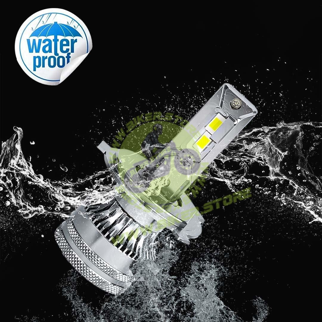 MOTO GENIUS Super Bright 100W LED Headlight Conversion Kit for Car & Motorbike | Waterproof, High Performance, Energy Efficient, Steel & Aluminium Housing – Easy Install(H4) - Biker.Store - www.biker.store