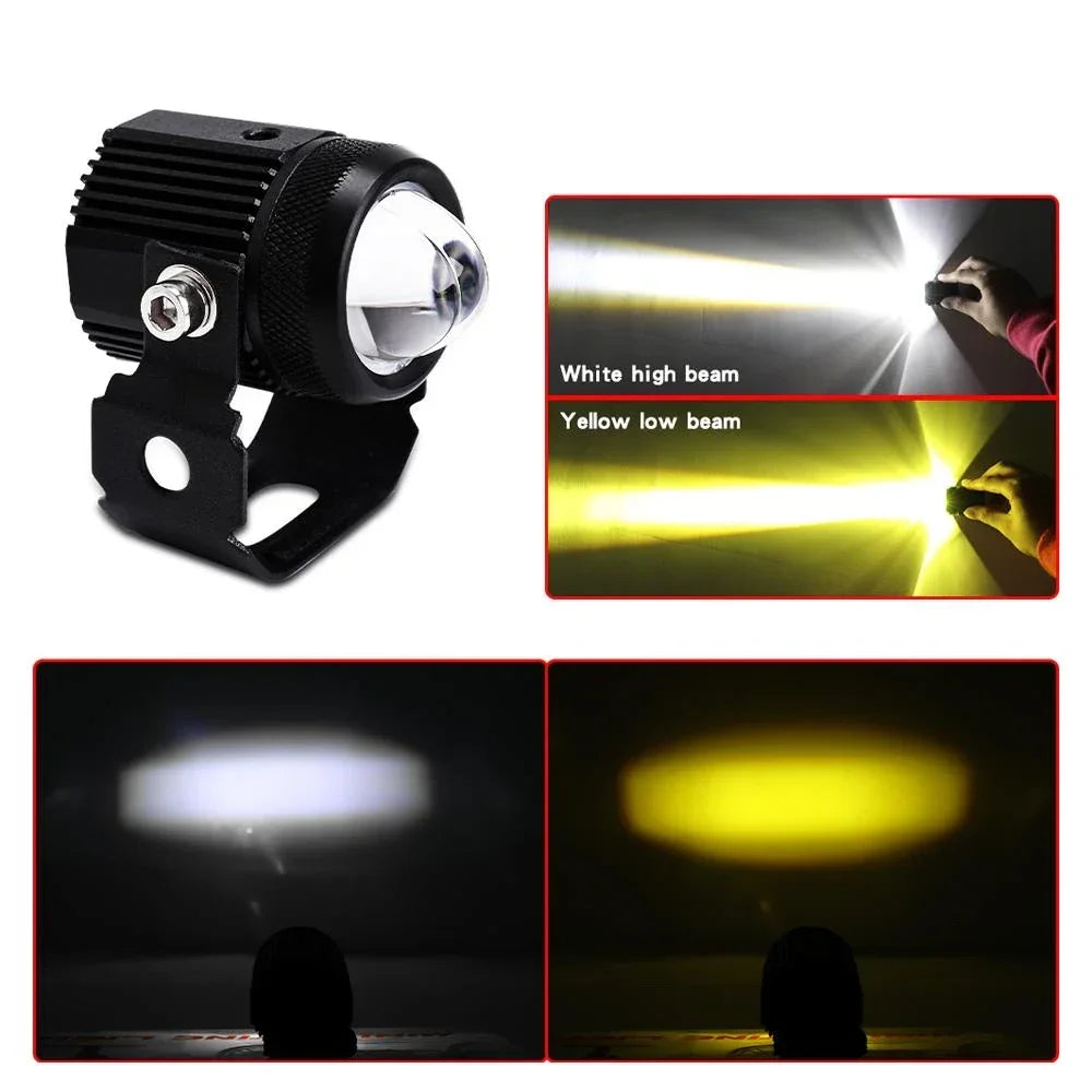 Original Mini Drive Fog Light White/Yellow with Adaptor Spotlight Foglight with Universal Fit for All Cars and Bikes - Yellow/ White - Biker.Store - www.biker.store