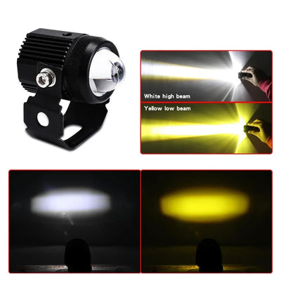 Original Mini Drive Fog Light White/Yellow with Adaptor Spotlight Foglight with Universal Fit for All Cars and Bikes - Yellow/ White - Biker.Store - www.biker.store