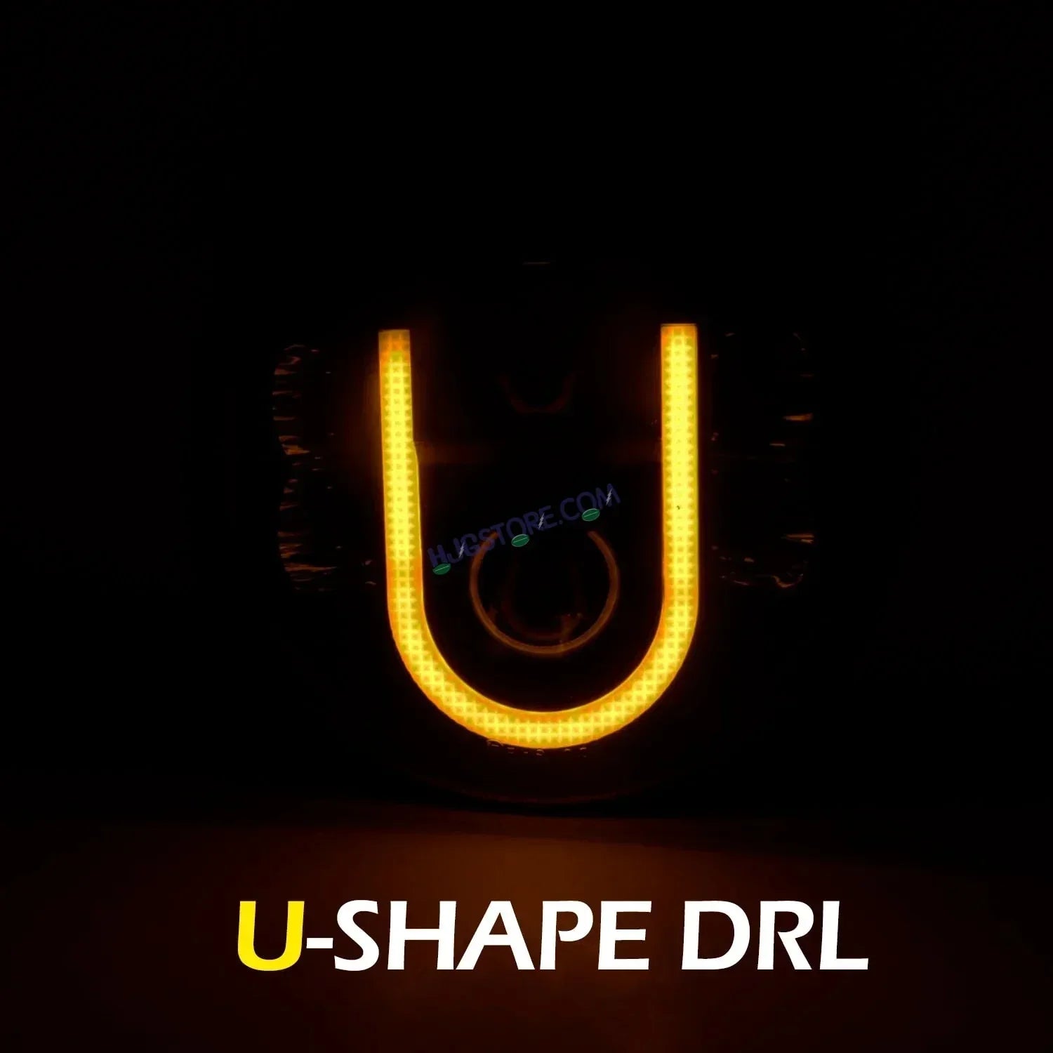 HJG U Shape Genuine U Shape New Model U Ring 7 Inch LED Headlight with Spotless and Bright DRL Fits in Royal Enfield (All Model) And Mahindra Thar (12V-80V DC 75W-110W) - Biker.Store - www.biker.store