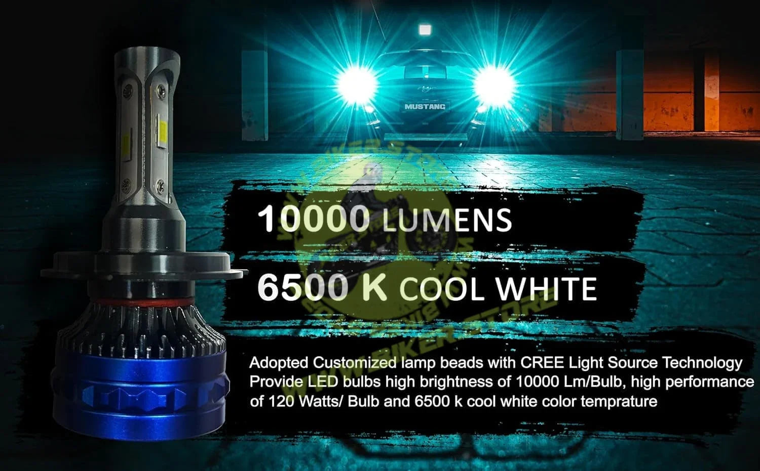 SSPEC 120W Super Bright H4 LED Motorcycle Headlight Bulb (6000 Lumens, 8000 RPM Cooling Fan) – Universal Fit (1 Year Warranty) - Biker.Store - www.biker.store