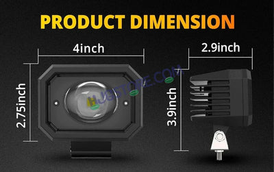 HJG 4 Inch Cube Pod Fog Light 120W 12000 Lumens Fog Light 2pc Foglight Pod Projector Spot Foglight 120W Foglight Ultra Wide Intensity 3000K/6500K LED Fog Lights 4 Inch Cube Light (120W) Universal For All Cars & Bikes LIU HJG 4 Inch Cube Pod Foglights - Biker.Store - www.biker.store