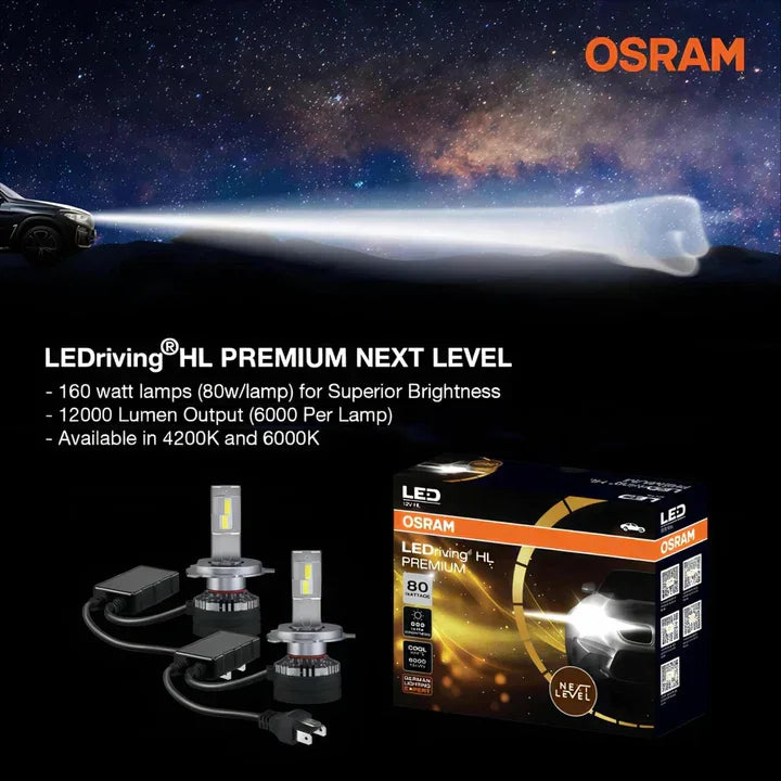 OSRAM H7 LED Headlight Bulb, 80W, Pair - Biker.Store - www.biker.store