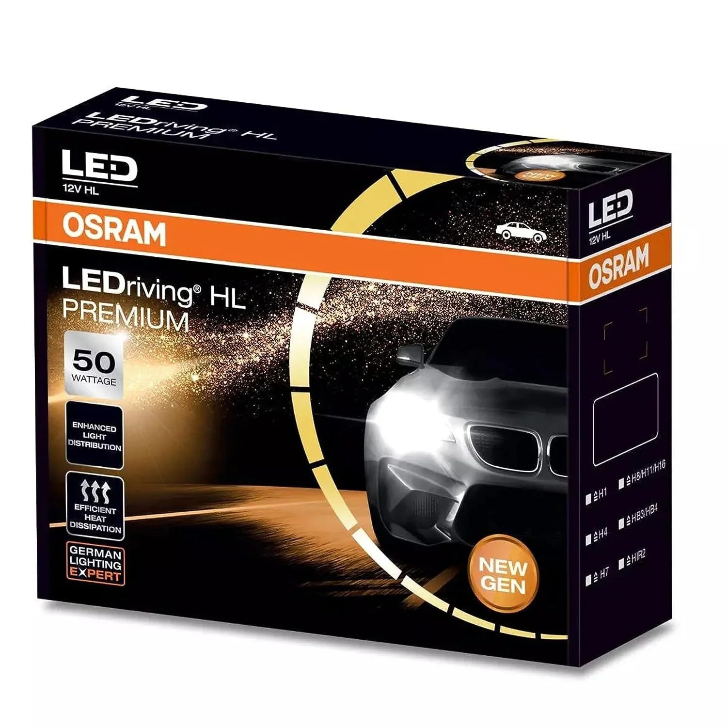 OSRAM HIR2/9012 LED Headlight Bulb, 50W, Pair - Biker.Store - www.biker.store