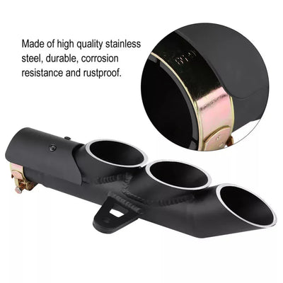 Motorcycle Three-outlet Exhaust Muffler Tail Pipe Tailpipe Tip Universal for pipe diameter 51mm/2inch Most Motorcycles CarString - Biker.Store - www.biker.store