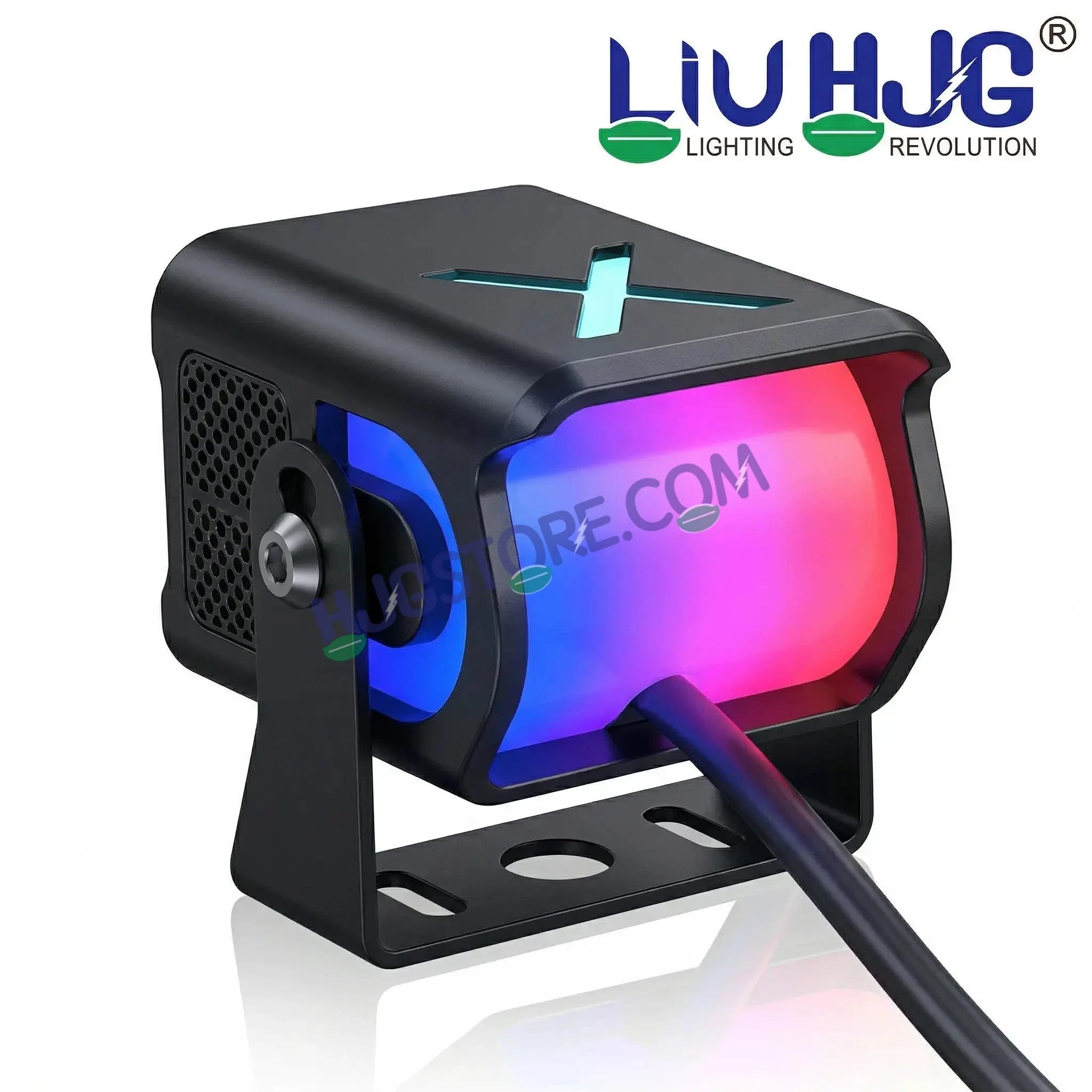 HJG X Drive Mini RGB Foglights with RGB Backlit DRL 40W Fog Light 4000LM Dual Color (3000K Yellow/6000K White) Projector Driving Lamp | Dynamic RGB Backlit DRL (8 Modes) | Wide Beam Auxiliary Light with Inline Ballast for Motorcycle, Bike & SUV - Biker.Store - www.biker.store