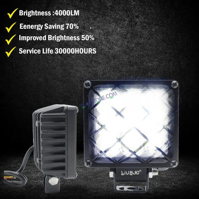 HJG 9 LED Grille 60W Square Fog Light with Flashing Mode For Universal For Bike Universal For Car (Set of 2) 60W HJG - Biker.Store - www.biker.store