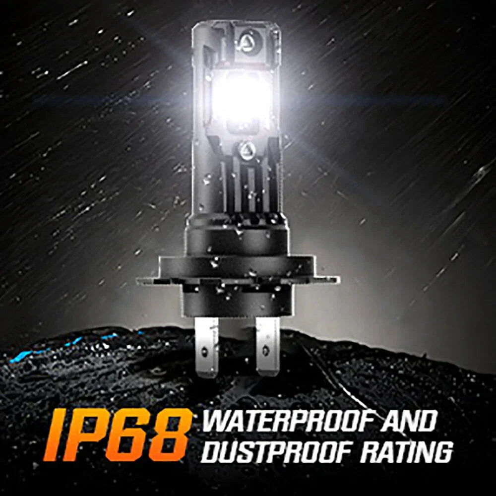 NightEye A315-S10 2PCS H4 Hi/Lo Socket 6500K White LED Car Headlight Bulbs 22000LM/Pair LED Front Headlamp IP68 Waterproof - Type H4 Hi/Lo - Biker.Store - www.biker.store