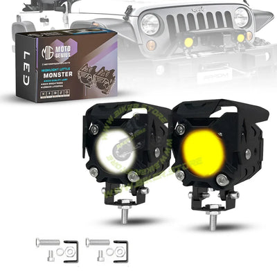 Moto Genius JX-9X-190 WITHOUT HARNESS Single LED Auxiliary Fog Light for Motorcycles & Cars — Universal Fit - Biker.Store - www.biker.store
