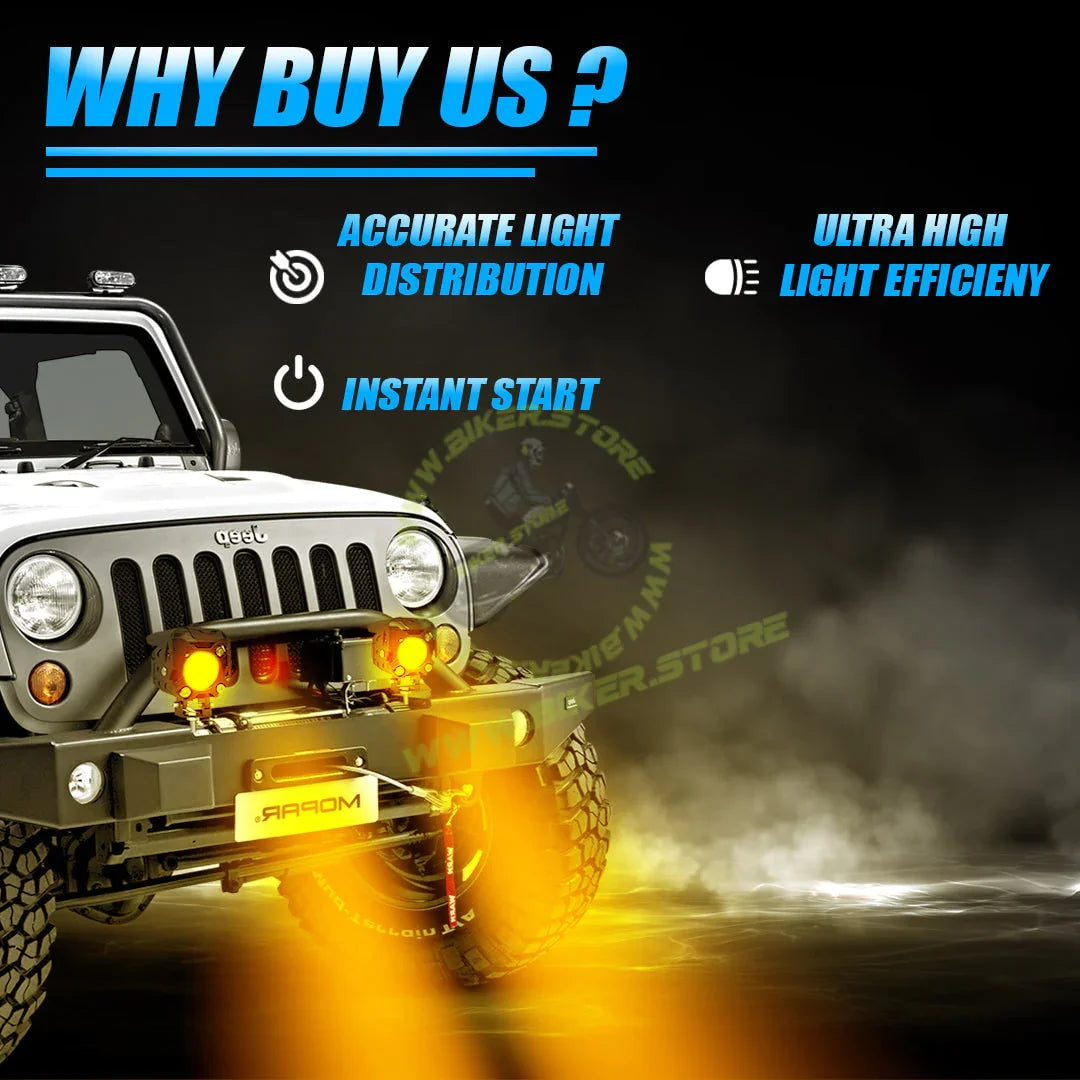 Moto Genius JX-9X-190 WITHOUT HARNESS Single LED Auxiliary Fog Light for Motorcycles & Cars — Universal Fit - Biker.Store - www.biker.store