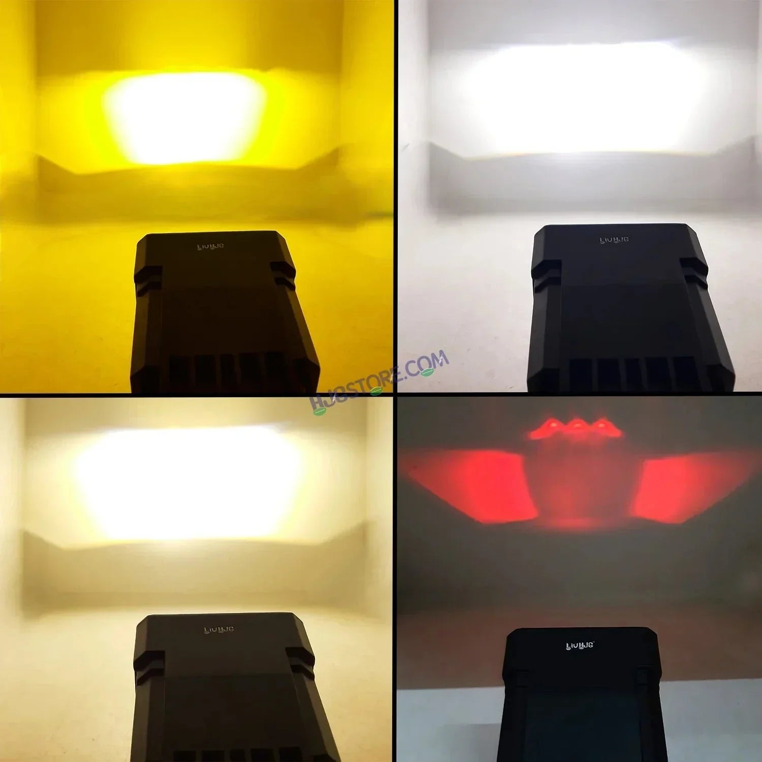 LIU HJG Original 200W Camera Lens Fog LED Square Laser HJG Fog Light with Red Devil Lens 200W Red/White (Low and High Beam) MEGA DRIVE Fog Light For Bike/Car/Thar/Jeep/SUV/Universal ( Cool White ) - Pack of 2 - Biker.Store - www.biker.store