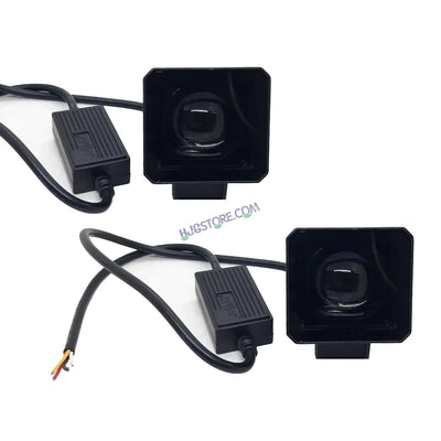 LIU HJG Original 200W Camera Lens Fog LED Square Laser HJG Fog Light with Red Devil Lens 200W Red/White (Low and High Beam) MEGA DRIVE Fog Light For Bike/Car/Thar/Jeep/SUV/Universal ( Cool White ) - Pack of 2 - Biker.Store - www.biker.store