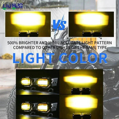 HJG Transformer Foglight 120W Foglight Foglamp White Yellow with Yellow Glass HJG Transformer Foglight HJG Car Accessories Led Headlights Mini Driving Lights Led Fog Lights For Motorcycle Lights, Set of 2 - Biker.Store - www.biker.store