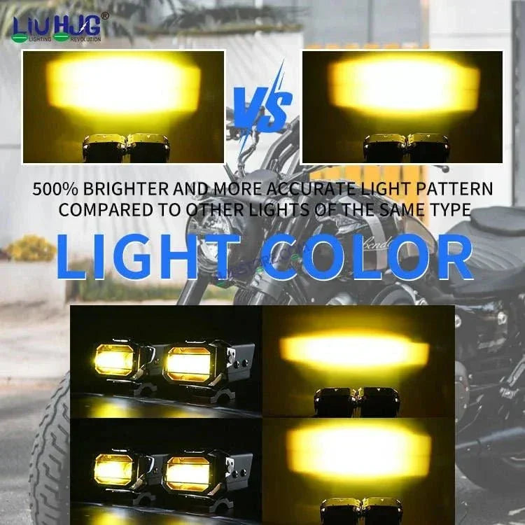 HJG Transformer Foglight 120W Foglight Foglamp White Yellow with Yellow Glass HJG Transformer Foglight HJG Car Accessories Led Headlights Mini Driving Lights Led Fog Lights For Motorcycle Lights, Set of 2 - Biker.Store - www.biker.store