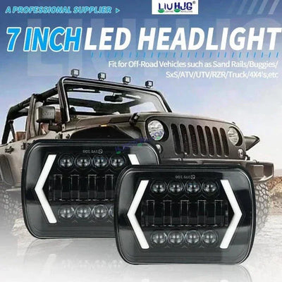 HJG New Model Arrow Lens Headlight Assembly Square 12v 45w 4x6" 5x7" Inch Led Headlights For Jeep, Splendor Headlight Assembly HJG 231202 - Biker.Store - www.biker.store