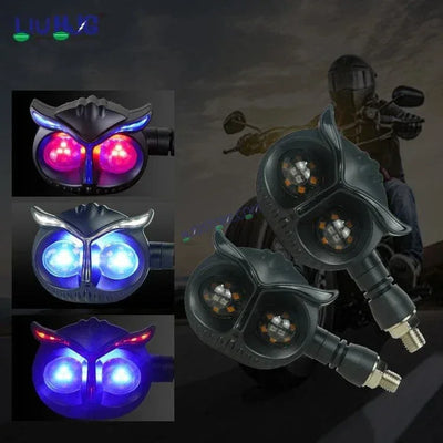 HJG Owl Shape Turn Signal Lights Indicator Universal for All Bikes Models Turn Signal Lights Motorcycle Set of 2 HJG Owl - Biker.Store - www.biker.store