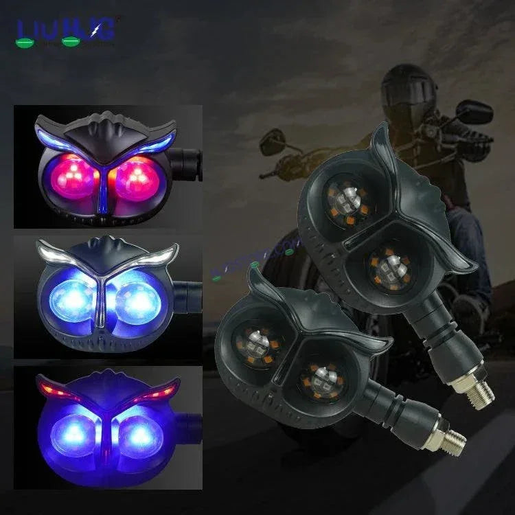 HJG Owl Shape Turn Signal Lights Indicator Universal for All Bikes Models Turn Signal Lights Motorcycle Set of 2 HJG Owl - Biker.Store - www.biker.store