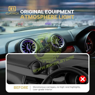 Cardi Ambient Smart LED AC Vent Kit for Swift 2018-2023, 6-in-1 Atmosphere Lamp K4 Plus with App Control - Biker.Store - www.biker.store