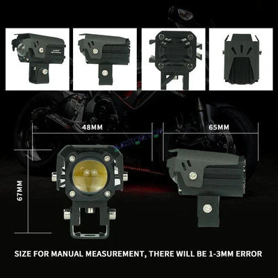 HJG 80W Mini Drive New Version Devil Mini Drive New Version 6 80W (40 * 2) Future 1 LED Mini Drive Light Red Devil Eye Light Co2 Multiple Connecting Red Yellow White Color With Canbus Kit - Biker.Store - www.biker.store
