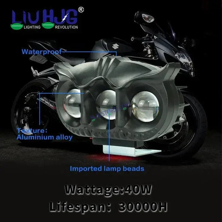 HJG Owl Design Dual Color Mini Led Motorcycle Fog Light Head Light Headlight Led Auxiliary Spot Led Lights for Motorcycle - Biker.Store - www.biker.store