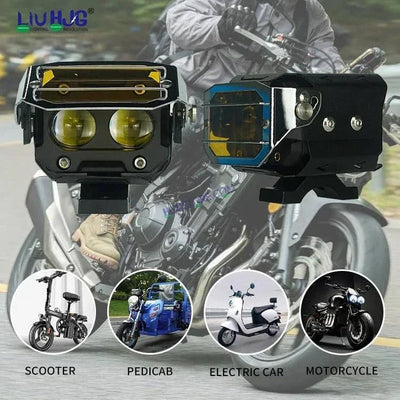 HJG Transformer Foglight 120W Foglight Foglamp White Yellow with Yellow Glass HJG Transformer Foglight HJG Car Accessories Led Headlights Mini Driving Lights Led Fog Lights For Motorcycle Lights, Set of 2 - Biker.Store - www.biker.store