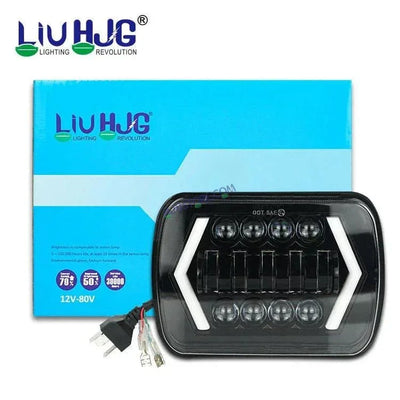 HJG New Model Arrow Lens Headlight Assembly Square 12v 45w 4x6" 5x7" Inch Led Headlights For Jeep, Splendor Headlight Assembly HJG 231202 - Biker.Store - www.biker.store