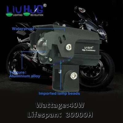 HJG 80W Mini Drive New Version Devil Mini Drive New Version 6 80W (40 * 2) Future 1 LED Mini Drive Light Red Devil Eye Light Co2 Multiple Connecting Red Yellow White Color With Canbus Kit - Biker.Store - www.biker.store