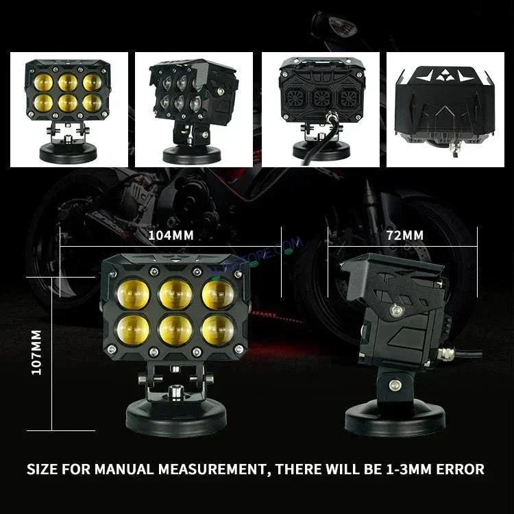 HJG ORIGINAL 180W Future Eyes 6 Future Lens MEGA DRIVE Fog Light For Bike/Car/Thar/Jeep ( Cool White, 90W each * 2 = 180W Total ) - Pack of 2 HJG 180W Fog - Biker.Store - www.biker.store