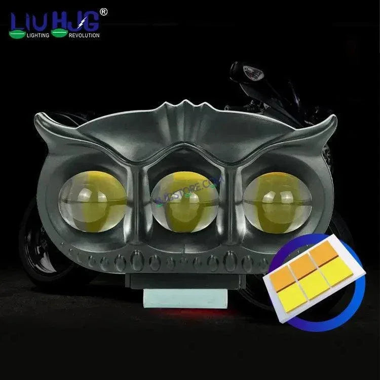 HJG Owl Design Dual Color Mini Led Motorcycle Fog Light Head Light Headlight Led Auxiliary Spot Led Lights for Motorcycle - Biker.Store - www.biker.store