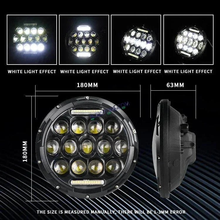 HJG 7 Inch Led Headlight Assembly Halo Lights Dual Color Yellow White 7 Inch Round Motorcycle Lights For Jeeps Universal Car Compatible with Royal Enfield, Jeep & Harley Davidson 231042 2 - Biker.Store - www.biker.store