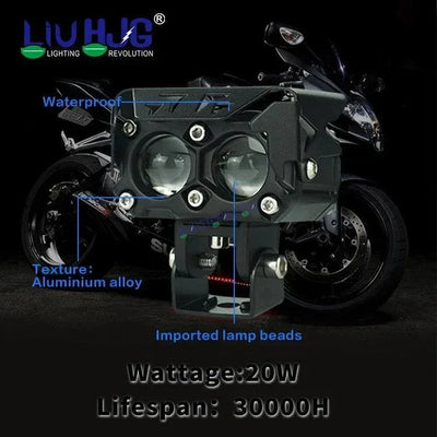 HJG Future Eyes 2 Lens 60W 2 Lens MEGA DRIVE Fog Light For Bike/Car/Thar/Jeep ( Cool White, 30W each * 2 = 60W Total ) - Pack of 2 Future Eyes 2 Lens - Biker.Store - www.biker.store
