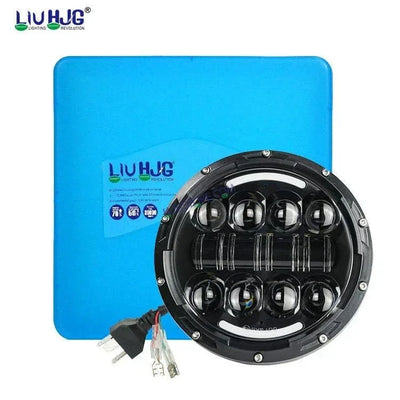 HJG 7 Inch 7 Inch Led Headlight For Land Rover Defender Accessories Halo Led Lights For Royal Enfield Thar 231053 - Biker.Store - www.biker.store