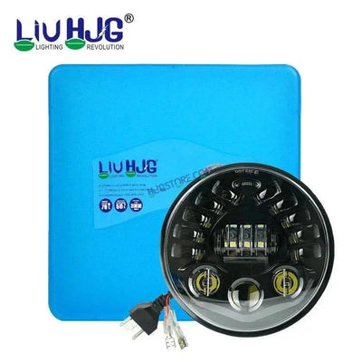 HJG 7 Inch Led Headlight Halo Lights Dual Color Yellow White 90w 7 Inch Round Motorcycle Lights For Jeeps Universal Car Compatible with Royal Enfield, Jeep & Harley Davidson 231047 2 HJG - Biker.Store - www.biker.store