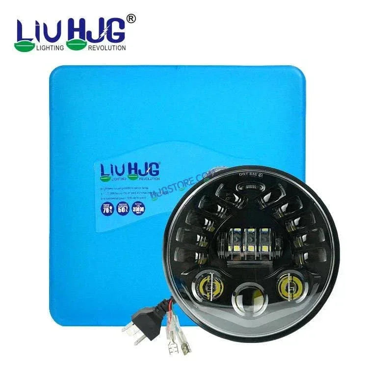 HJG 7 Inch Led Headlight Halo Lights Dual Color Yellow White 90w 7 Inch Round Motorcycle Lights For Jeeps Universal Car Compatible with Royal Enfield, Jeep & Harley Davidson 231047 2 HJG - Biker.Store - www.biker.store