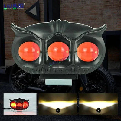 HJG Owl Devil 3 Lens 90W 3 Lens MEGA DRIVE Fog Light For Bike/Car/Thar/Jeep ( Cool White, 45W each * 2 = 90W Total ) - Pack of 2 HJG Owl Foglight - Biker.Store - www.biker.store