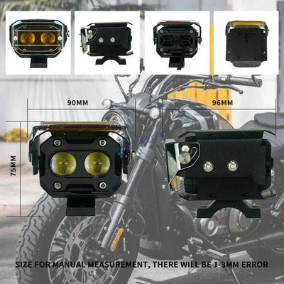 HJG Transformer Foglight 120W Foglight Foglamp White Yellow with Yellow Glass HJG Transformer Foglight HJG Car Accessories Led Headlights Mini Driving Lights Led Fog Lights For Motorcycle Lights, Set of 2 - Biker.Store - www.biker.store
