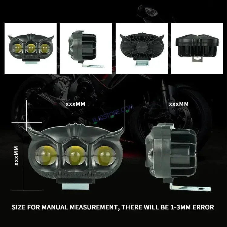 HJG Owl Design Dual Color Mini Led Motorcycle Fog Light Head Light Headlight Led Auxiliary Spot Led Lights for Motorcycle - Biker.Store - www.biker.store