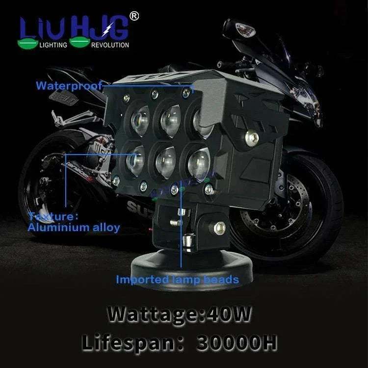 HJG ORIGINAL 180W Future Eyes 6 Future Lens MEGA DRIVE Fog Light For Bike/Car/Thar/Jeep ( Cool White, 90W each * 2 = 180W Total ) - Pack of 2 HJG 180W Fog - Biker.Store - www.biker.store