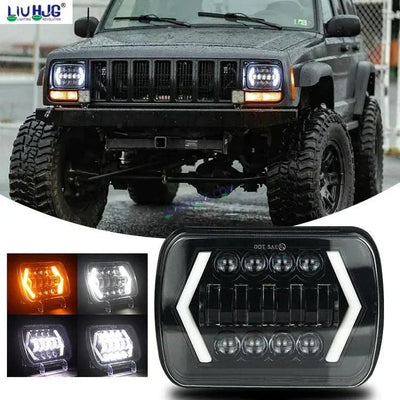 HJG New Model Arrow Lens Headlight Assembly Square 12v 45w 4x6" 5x7" Inch Led Headlights For Jeep, Splendor Headlight Assembly HJG 231202 - Biker.Store - www.biker.store