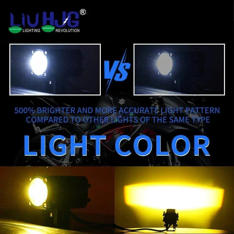 HJG 80W Mini Drive New Version Devil Mini Drive New Version 6 80W (40 * 2) Future 1 LED Mini Drive Light Red Devil Eye Light Co2 Multiple Connecting Red Yellow White Color With Canbus Kit - Biker.Store - www.biker.store