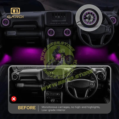Cardi Ambient Smart LED AC Vent Kit for Thar & Thar Roxx, 8-in-1 Atmosphere Lamp K4 Plus with App Control - Biker.Store - www.biker.store