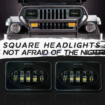 HJG Lens Headlight Assembly Square 12v 45w 4x6" 5x7" Inch Led Headlights For Jeep, Splendor Headlight Assembly HJG 231214 - Biker.Store - www.biker.store