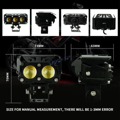 HJG Future Eyes 2 Lens 60W 2 Lens MEGA DRIVE Fog Light For Bike/Car/Thar/Jeep ( Cool White, 30W each * 2 = 60W Total ) - Pack of 2 Future Eyes 2 Lens - Biker.Store - www.biker.store
