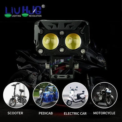 HJG Future Eyes 2 Lens 60W 2 Lens MEGA DRIVE Fog Light For Bike/Car/Thar/Jeep ( Cool White, 30W each * 2 = 60W Total ) - Pack of 2 Future Eyes 2 Lens - Biker.Store - www.biker.store