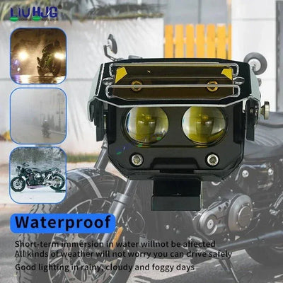 HJG Transformer Foglight 120W Foglight Foglamp White Yellow with Yellow Glass HJG Transformer Foglight HJG Car Accessories Led Headlights Mini Driving Lights Led Fog Lights For Motorcycle Lights, Set of 2 - Biker.Store - www.biker.store