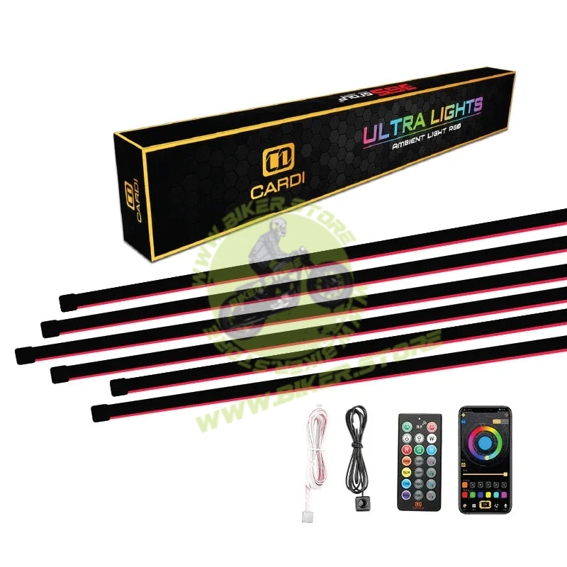 Cardi | K3 Plus 7th Gen, 6-in-1 | Ambient Smart LED Light Strip Kit for Interior Car Lighting | Universal Atmosphere Ambient Lighting Solution with App control - Biker.Store - www.biker.store