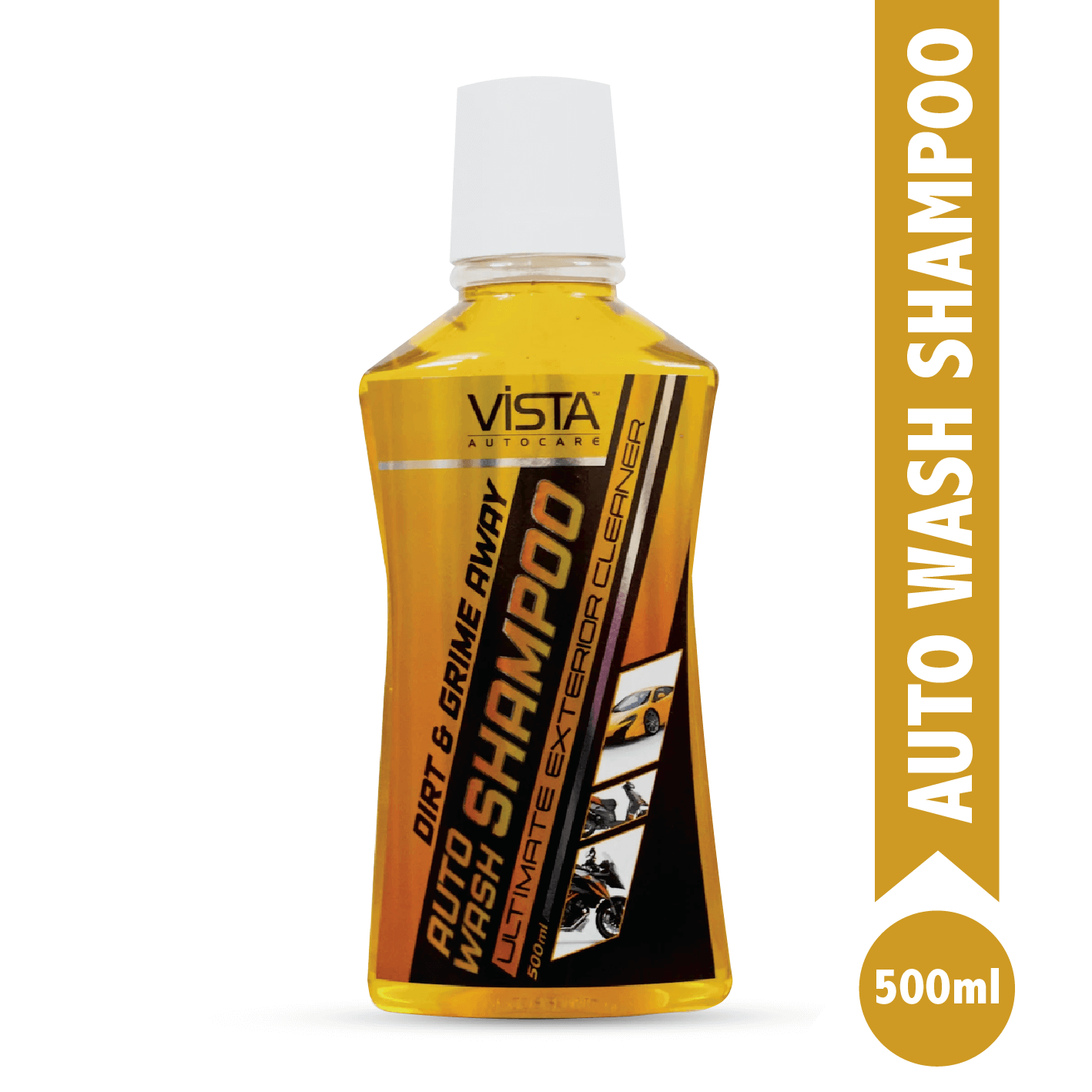 Vista Auto Wash Shampoo 500 ml - pH Balance Formula, For Car And Bike - Biker.Store - www.biker.store