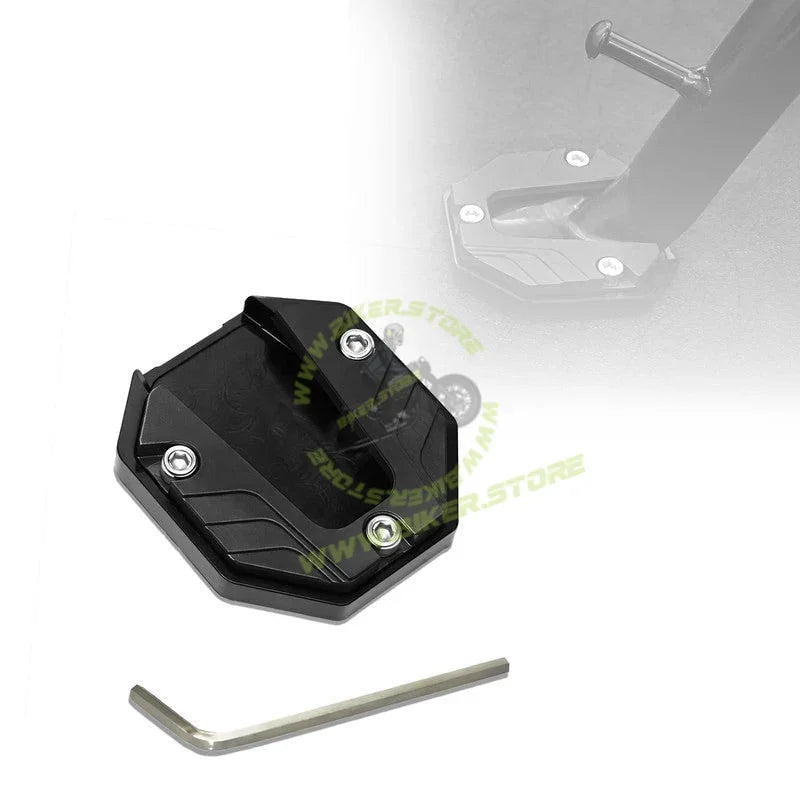 MG Universal Aluminum Two Wheeler Kickstand Extender | Side Stand Extension Pad Support Plate | Anti-Skid Enlarged Base Foot for Scooty Stability - Biker.Store - www.biker.store
